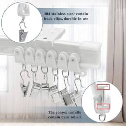 FLAVORA Ceiling Mounted 5M Bendable Curtain Track Rail in White - Size: 10 - thumbnail 5