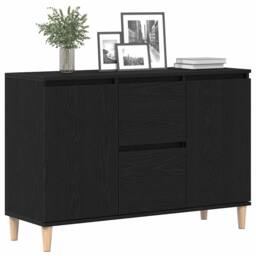 Berkfield Home Gorgeous Black Oak Sideboard - 101x35x60 cm - Made of Engineered Wood - Size: 101 x 35 x 60 cm