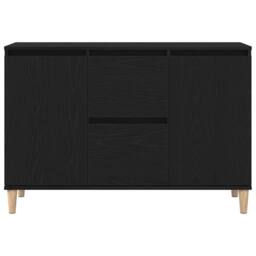 Berkfield Home Gorgeous Black Oak Sideboard - 101x35x60 cm - Made of Engineered Wood - Size: 101 x 35 x 60 cm - thumbnail 7