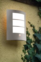 Eglo City Stainless Steel Metal IP44 Outdoor Wall Light With Sensor in Metallic Silver - thumbnail 3