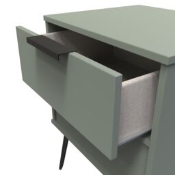 Ready Assembled 2 U Fuji 2 Drawer Bedside Cabinet (Ready Assembled) in Pale Green - thumbnail 5