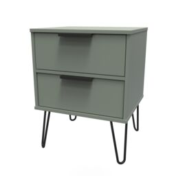Ready Assembled 2 U Fuji 2 Drawer Bedside Cabinet (Ready Assembled) in Pale Green - thumbnail 3