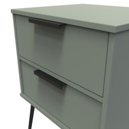 Ready Assembled 2 U Fuji 2 Drawer Bedside Cabinet (Ready Assembled) in Pale Green - thumbnail 4