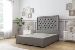 "Comfort Beds Rio Dumfries Divan Base 2 Drawers - 26"" Headboard in Light Grey - Size: Small Single" - thumbnail 2