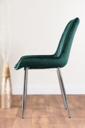 FurnitureboxUK Santorini Brown Round Dining Table & 4/6 Pesaro Silver Leg Chairs in Green - thumbnail 9