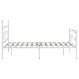 Berkfield Home Bed Frame with Slatted Base White Metal 120x200 cm - Size: Small Double - thumbnail 4