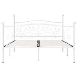 Berkfield Home Bed Frame with Slatted Base White Metal 120x200 cm - Size: Small Double - thumbnail 3