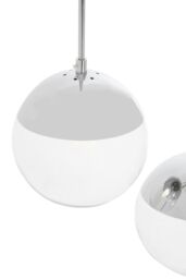 Orsina Industrial Chrome 5 Pendant Light, Adjustable Globe Pendant Ceiling Light for Dining Table, Hanging Light in Silver - thumbnail 3