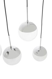 Orsina Industrial Chrome 5 Pendant Light, Adjustable Globe Pendant Ceiling Light for Dining Table, Hanging Light in Silver - thumbnail 5