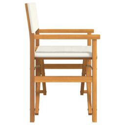 Berkfield Home Folding Director's Chair Cream Solid Wood Teak - thumbnail 4