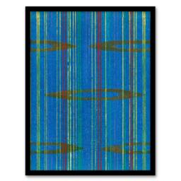 Artery8 Furuya Korin Framed Wall Art Print Blue Abstract Geometric Pattern - Size: A4 - thumbnail 1