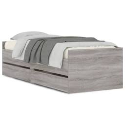 Berkfield Home Modern Bed Frame with Drawers without Mattress Grey Sonoma 90x190 - Size: Single - thumbnail 3