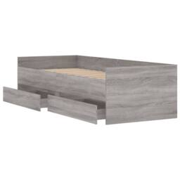 Berkfield Home Modern Bed Frame with Drawers without Mattress Grey Sonoma 90x190 - Size: Single - thumbnail 5