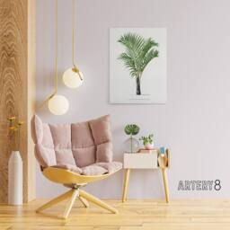 "Artery8 Hyophorbe Verschaffelti Palm Tree Kerchove Canvas Wall Art Print in White - Size: W12"" x H16""" - thumbnail 3