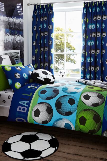 Catherine Lansfield 'Football' Duvet Set in Blue - Size: Single - image 1