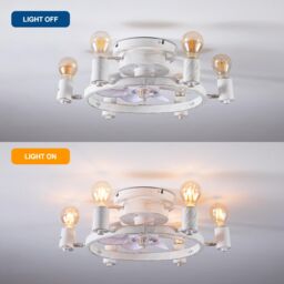 Garwarm Ceiling Fans with Lights 52cm White 6 Lights - thumbnail 5