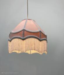 K LIVING Tassle 10 Inch Pink Traditional Shade with Tassels - thumbnail 2