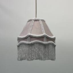 K LIVING Tassle 10 Inch Pink Traditional Shade with Tassels