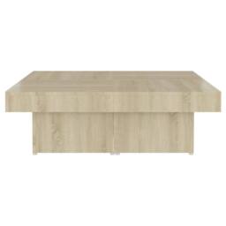 Berkfield Home Coffee Table Sonoma Oak 90x90x28 cm Engineered Wood in Light Tan - Size: 90 x 90 x 28 cm - thumbnail 6