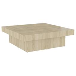 Berkfield Home Coffee Table Sonoma Oak 90x90x28 cm Engineered Wood in Light Tan - Size: 90 x 90 x 28 cm