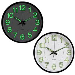 Kelvenix 30cm Luminous Wall Clock Silent Glow In the Dark in Black - Size: 0.6m2 - thumbnail 5