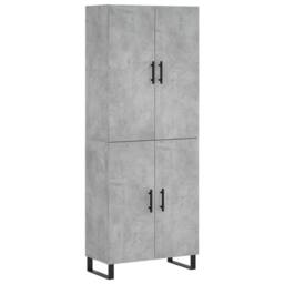 Berkfield Home Highboard Concrete Grey 69.5x34x180 cm Engineered Wood - thumbnail 3