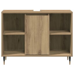 Berkfield Home Vanity Unit Artisan Oak MDF Standard Vanity Unit Rectangular in Brown - thumbnail 6