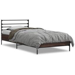 Berkfield Home Bed Frame without Mattress Brown Oak 100x200 cm - thumbnail 1