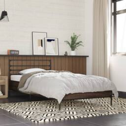 Berkfield Home Bed Frame without Mattress Brown Oak 100x200 cm - thumbnail 2