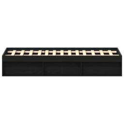 Berkfield Home Bed Frame without Mattress Black Oak 150x200 cm Engineered Wood - thumbnail 6