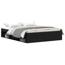 Berkfield Home Bed Frame without Mattress Black Oak 150x200 cm Engineered Wood - thumbnail 1