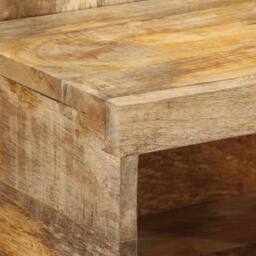 Berkfield Home Bedside Cabinet 50x27x50 cm Solid Rough Wood Mango in Brown - Size: 50 x 27 x 50 cm - thumbnail 5