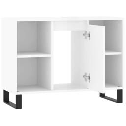 Berkfield Home Durable Bathroom Cabinet High Gloss White 80x33x60 cm Engineered Wood - Size: 80 x 33 x 60 cm - thumbnail 5