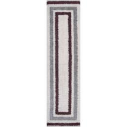 THE RUGS Moodi Border Design Shaggy Soft High Pile Living Room Rug & Runner in Purple - Size: 120 cm diameter - thumbnail 9
