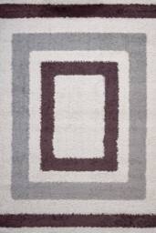 THE RUGS Moodi Border Design Shaggy Soft High Pile Living Room Rug & Runner in Purple - Size: 120 cm diameter - thumbnail 1