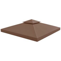 OUTSUNNY 3(m) 2 Tier Garden Gazebo Top Cover Replacement Canopy Roof in Bronze - thumbnail 2