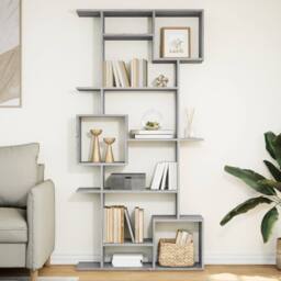 Berkfield Home Book Cabinet Grey Sonoma 92x29x188 cm Engineered Wood - Size: 92 x 29 x 188 cm - thumbnail 2