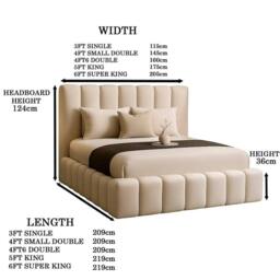 Desire Deco Plush Velvet Upholstered Daisy Bed Frame, Double King Super King in Blue - thumbnail 3