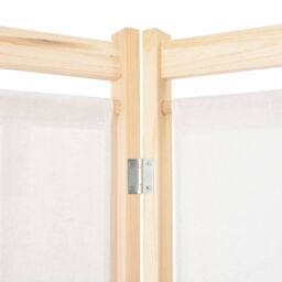 Berkfield Home 6-Panel Room Divider Cream 240x170x4 cm Fabric in Beige - Size: 240 x 170 x 4 cm - thumbnail 5