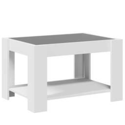 Berkfield Home Decorative Coffee Table with LED White 73x53x45 cm Engineered Wood - Size: 73 x 53 x 45 cm - thumbnail 8
