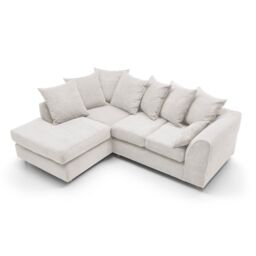 Abakus Direct Jumbo Cord Corner Sofa Left Hand in White - thumbnail 3