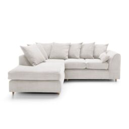 Abakus Direct Jumbo Cord Corner Sofa Left Hand in White - thumbnail 7