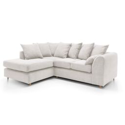 Abakus Direct Jumbo Cord Corner Sofa Left Hand in White - thumbnail 2
