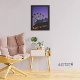 "Artery8 Wonderland at Dusk Ocean New Jersey Margolies Canvas Wall Art Print in Purple - Size: W12"" x H16""" - thumbnail 3