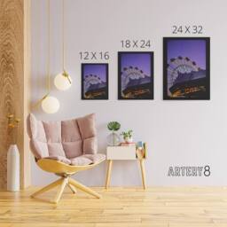 "Artery8 Wonderland at Dusk Ocean New Jersey Margolies Canvas Wall Art Print in Purple - Size: W12"" x H16""" - thumbnail 4
