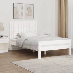 Berkfield Home Wall Headboard White 108x3x60 cm Solid Wood Pine - Size: 108 x 3 x 60 cm - thumbnail 2
