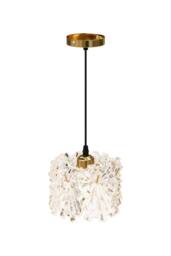 Living and Home Iron Pendant Light with Glass Shade in Clear - thumbnail 4