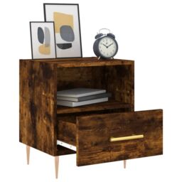 Berkfield Home Bedside Cabinets 2 pcs Smoked Oak 40x35x47.5 cm Engineered Wood in Brown - thumbnail 4