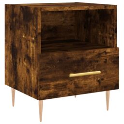 Berkfield Home Bedside Cabinets 2 pcs Smoked Oak 40x35x47.5 cm Engineered Wood in Brown - thumbnail 5