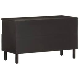 Berkfield Home TV Cabinet Black 80x33x46 cm Solid Wood Mango - Size: 80 x 33 x 46 cm - thumbnail 6